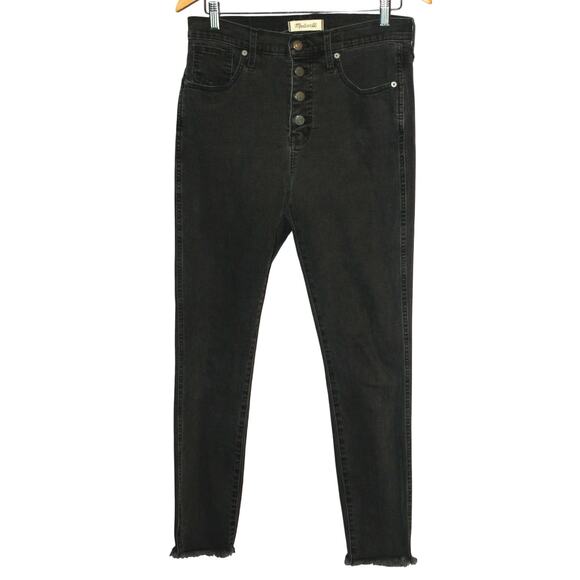 Madewell Button Up Black Skinny Jeans Size 8/29 Stretch - Picture 1 of 7